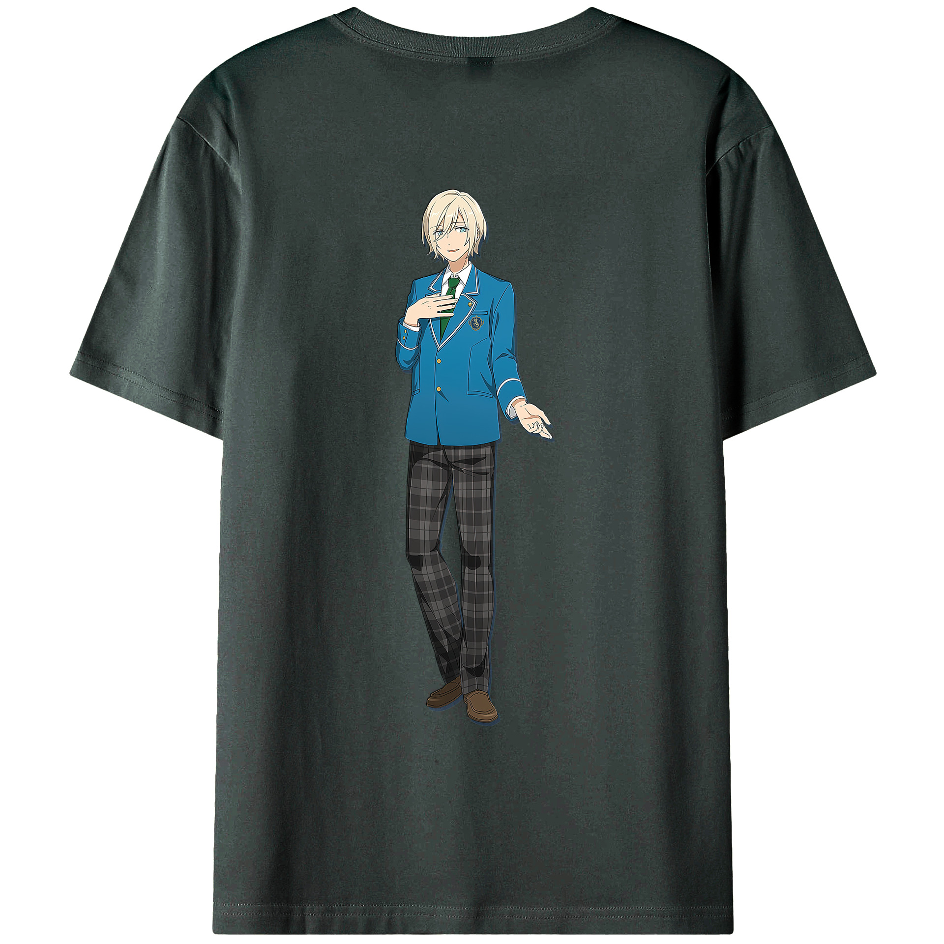 （画像用） あんさんぶるスターズ! Ensemble Stars 綿100％ メンズ半袖Tシャツ（バックプリント） 通気性